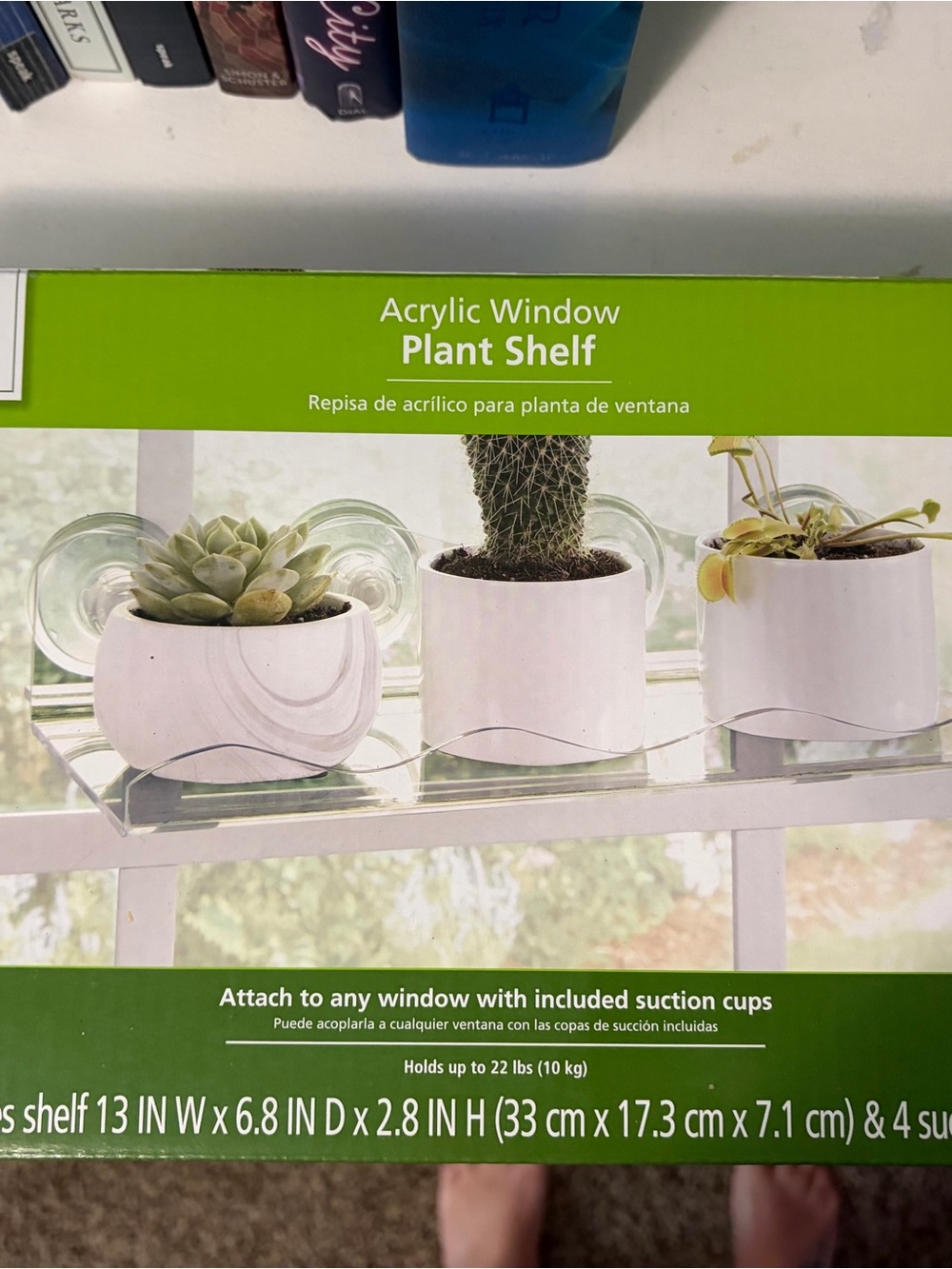 Mainstays Green Acrylic Window Plant Shelf